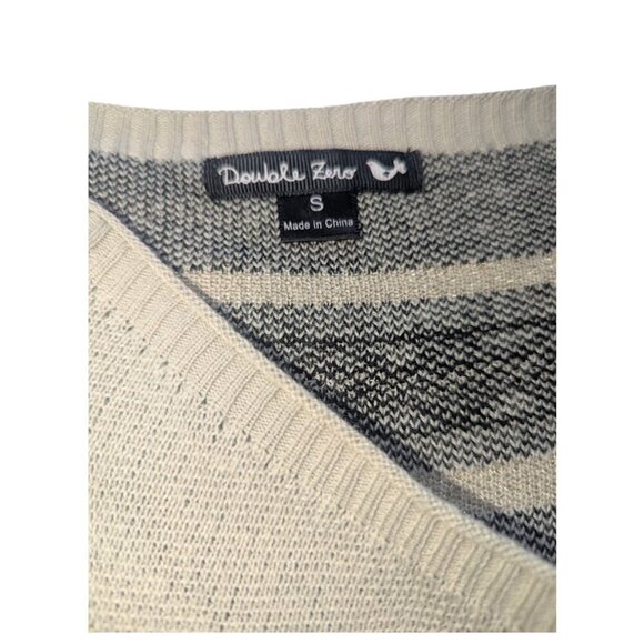 Double Zero Open Front Drape Cardigan Sweater Tan Black Gold Aztec Tribal*SZ M - Picture 6 of 12